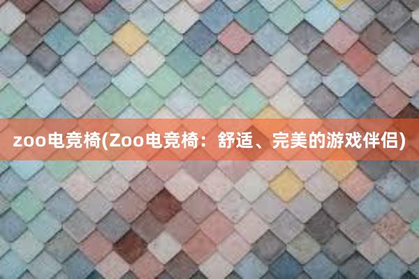 zoo电竞椅(Zoo电竞椅：舒适、完美的游戏伴侣)