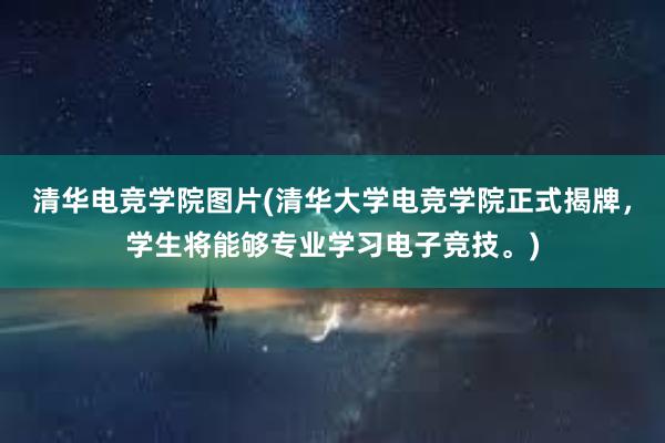 清华电竞学院图片(清华大学电竞学院正式揭牌，学生将能够专业学习电子竞技。)